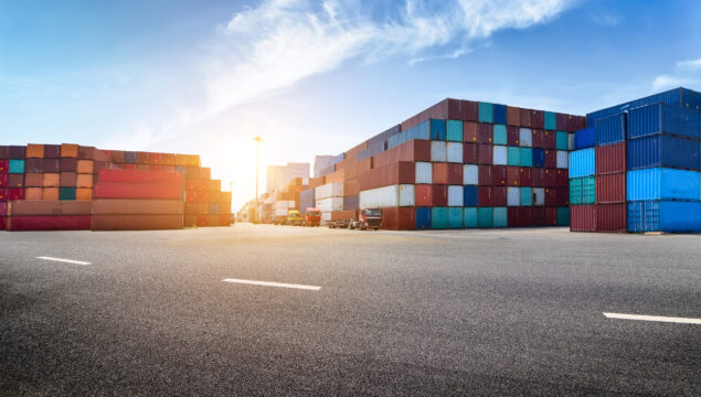 Industrial port and container yard Industrial port and container yard